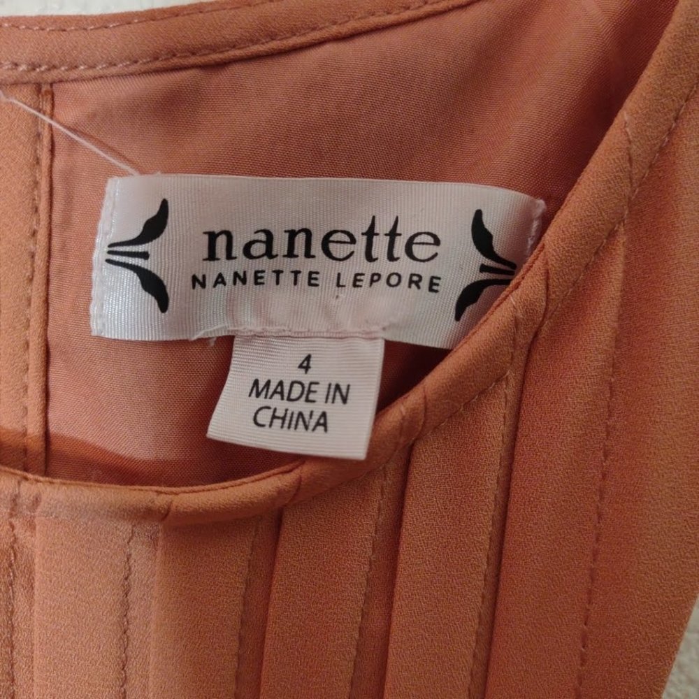 Nanette Lepore Coral Pleated Shift Dress 4 - Picture 5 of 7